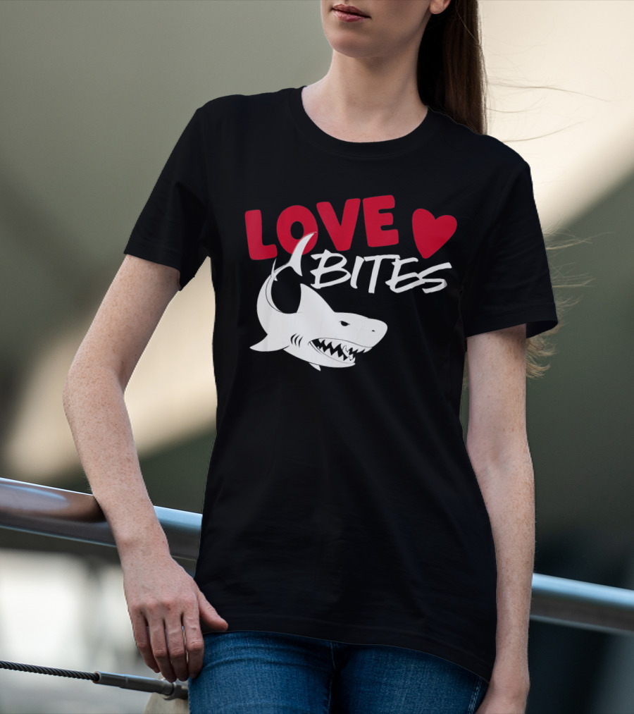Valentines Day Shark Love Bites T-Shirt