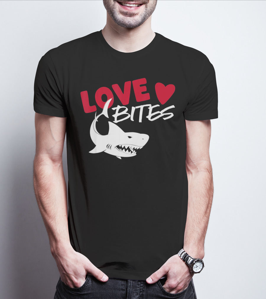 Valentines Day Shark Love Bites T-Shirt