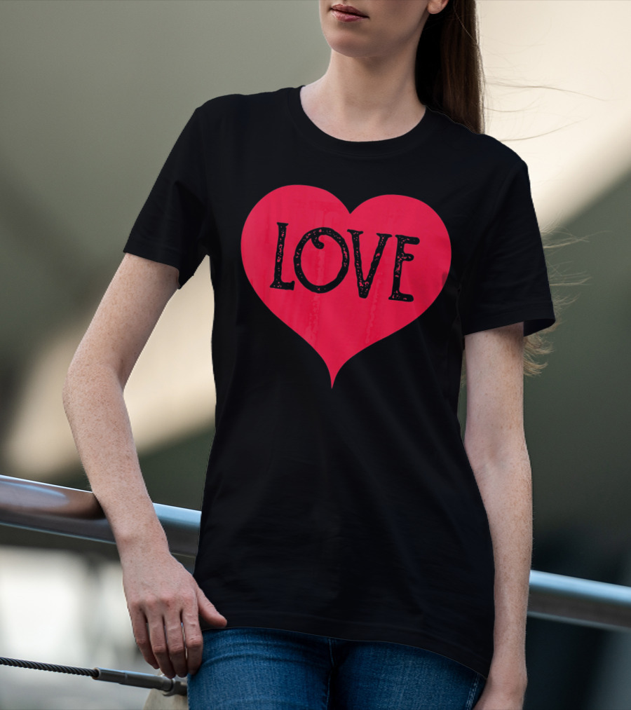Love Heart Cute Red Valentines Day T-Shirt