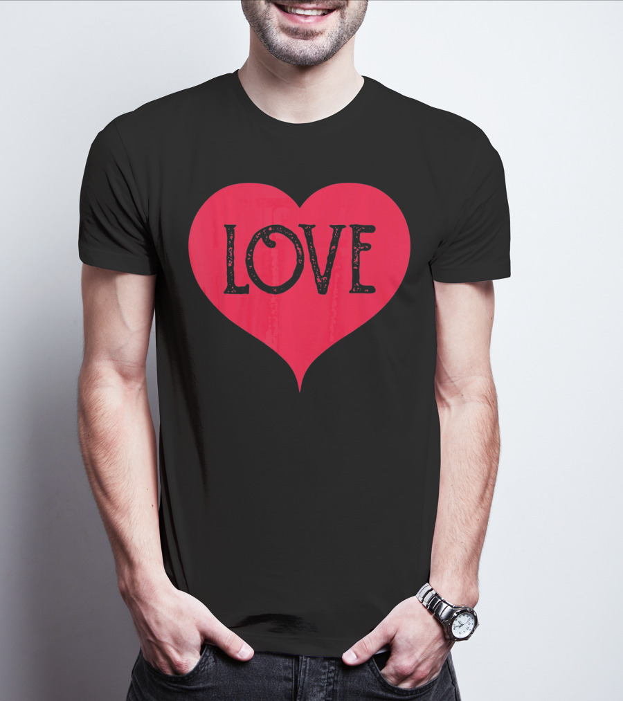 Love Heart Cute Red Valentines Day T-Shirt
