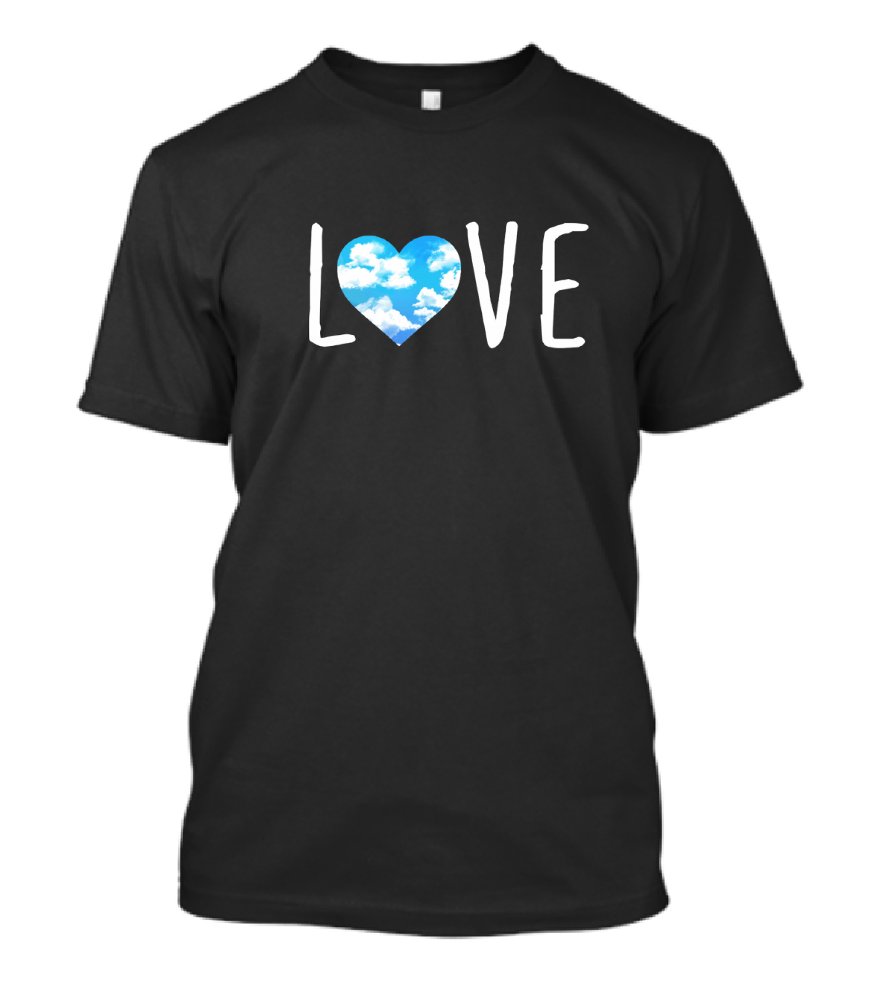 Love For Women Cute Valentines Blue Sky Heart T-Shirt