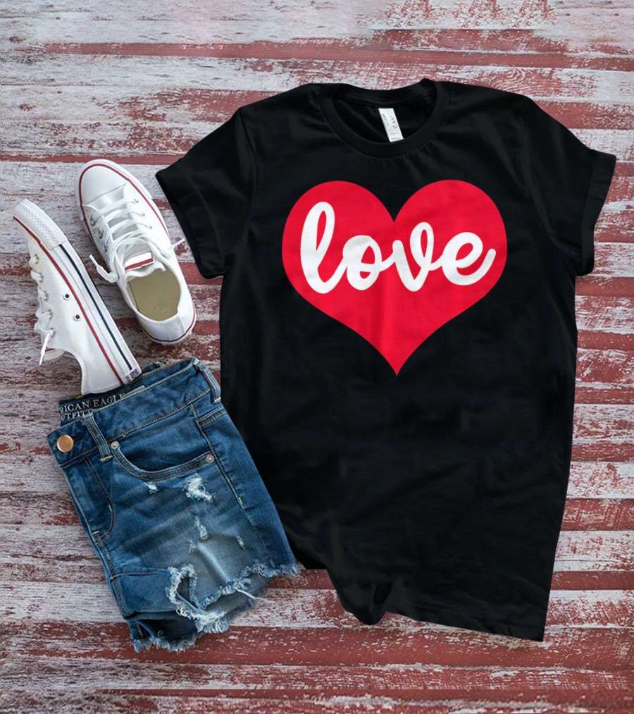 Love In Red Heart Valentines Day T-Shirt