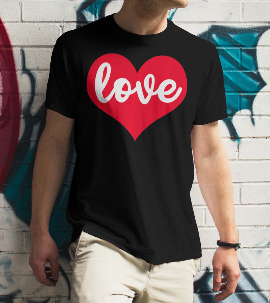 Love In Red Heart Valentines Day T-Shirt