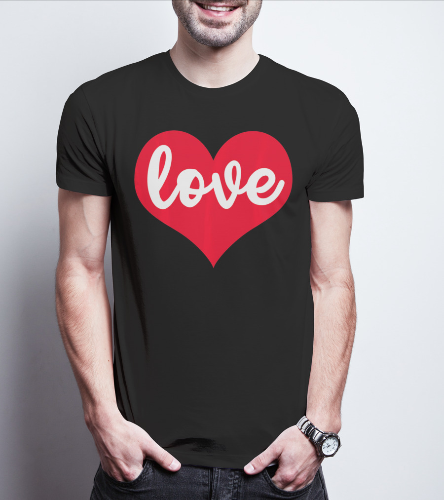 Love In Red Heart Valentines Day T-Shirt