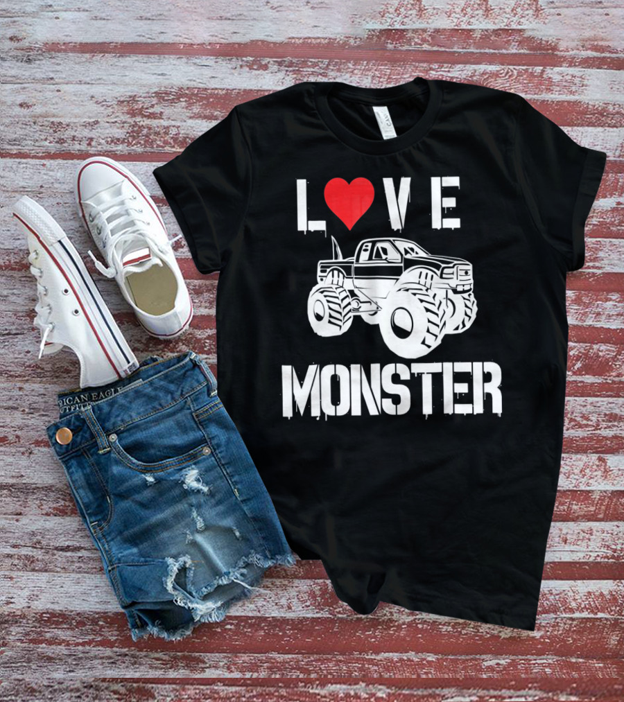 LOVE Monster Truck Valentine T-Shirt