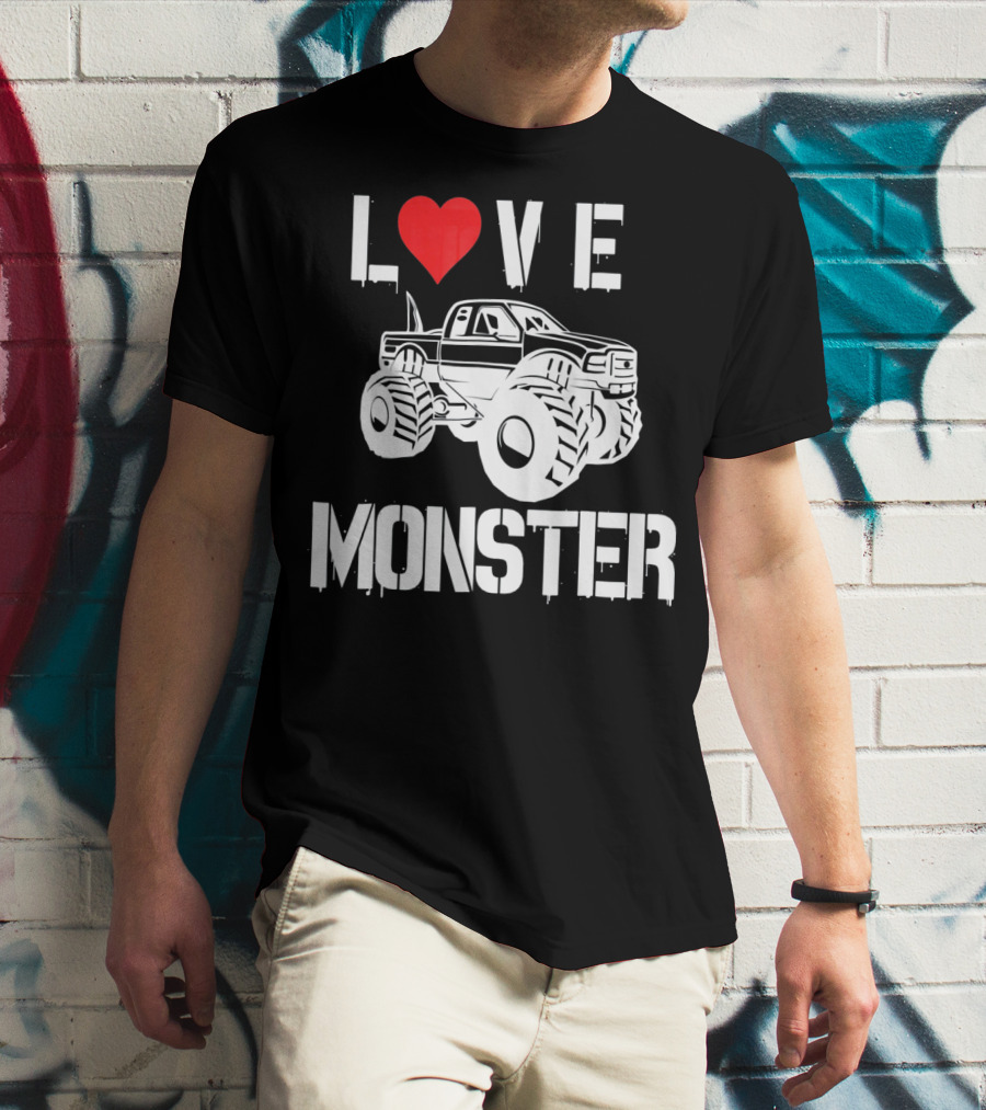LOVE Monster Truck Valentine T-Shirt