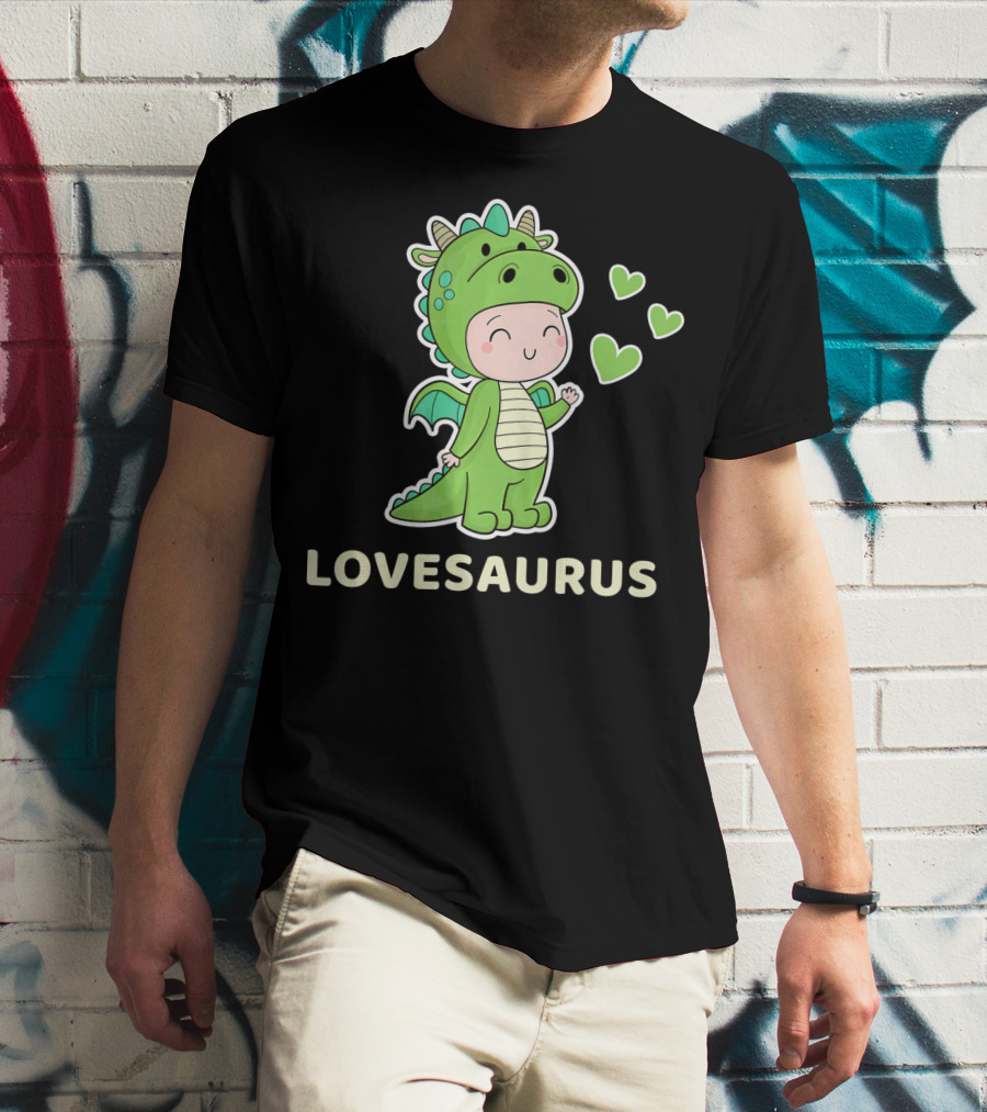 LOVESAURUS Valentine Dinosaur Hearts T-Shirt