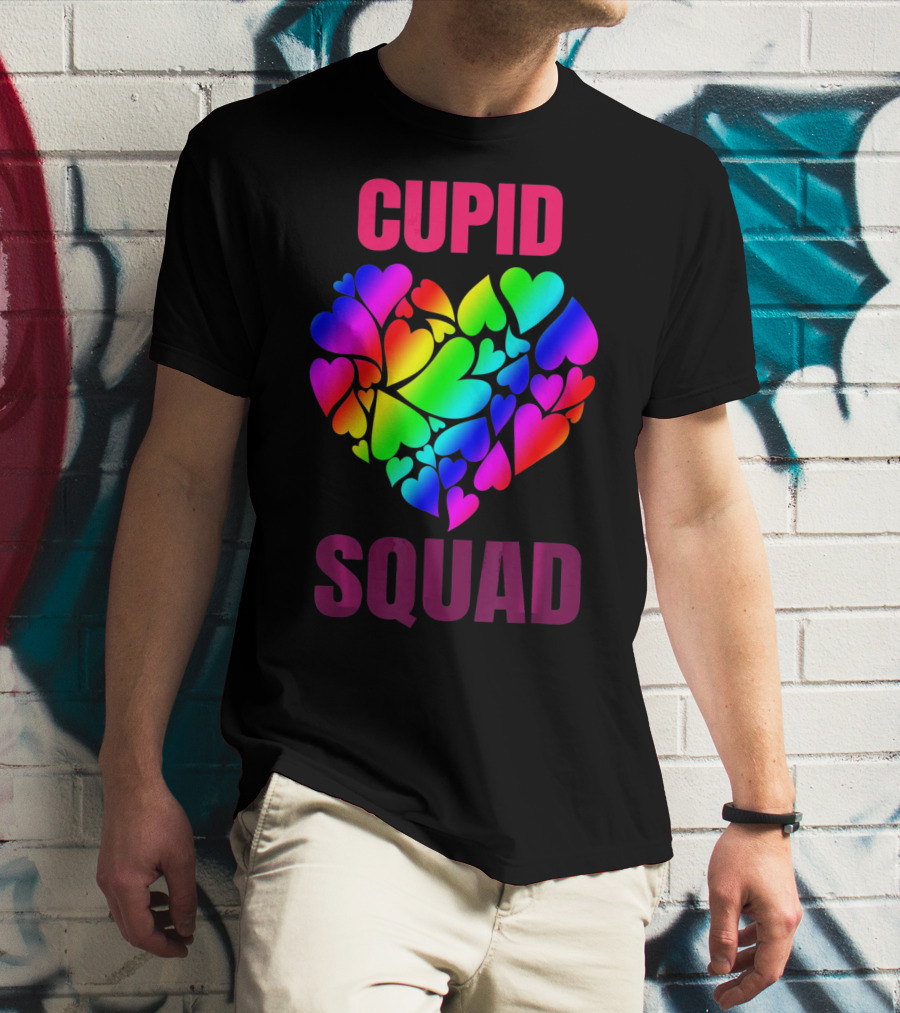 Cupid Squad Rainbow Heart Valentines T-Shirt
