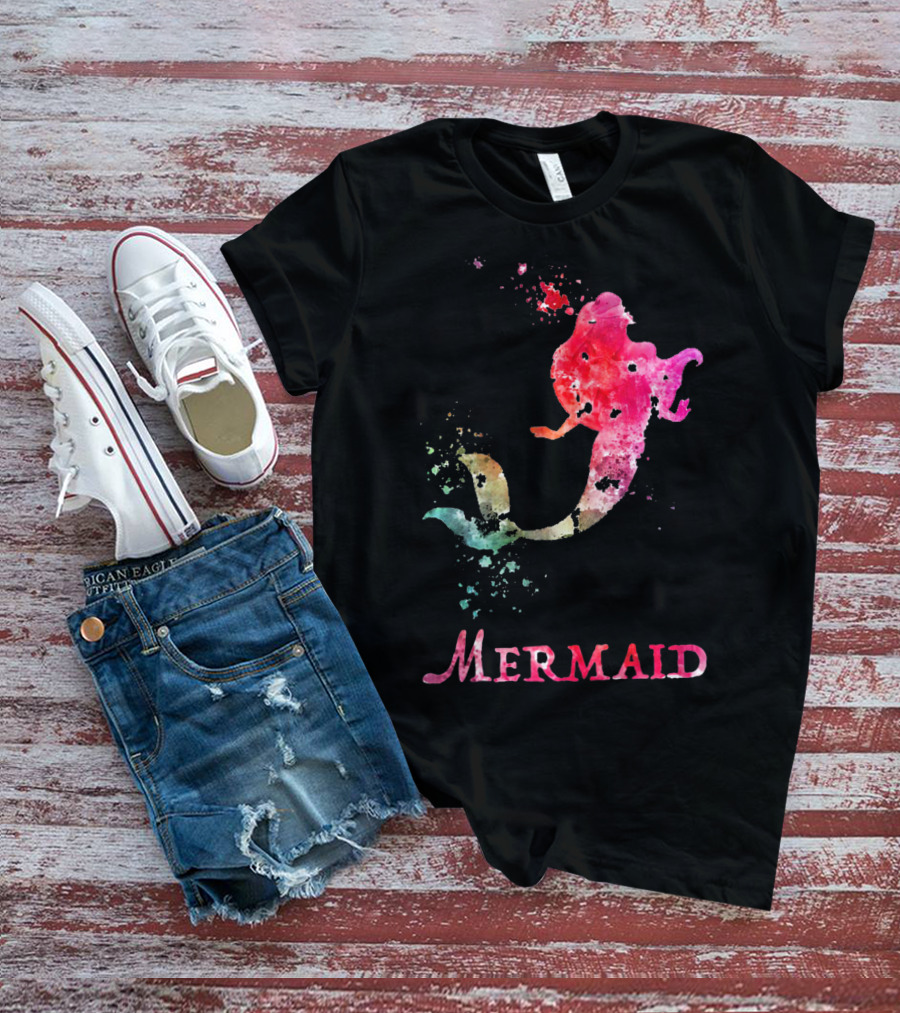 MERMAID VALENTINES DAY PINK RAINBOW SPLASH T-Shirt
