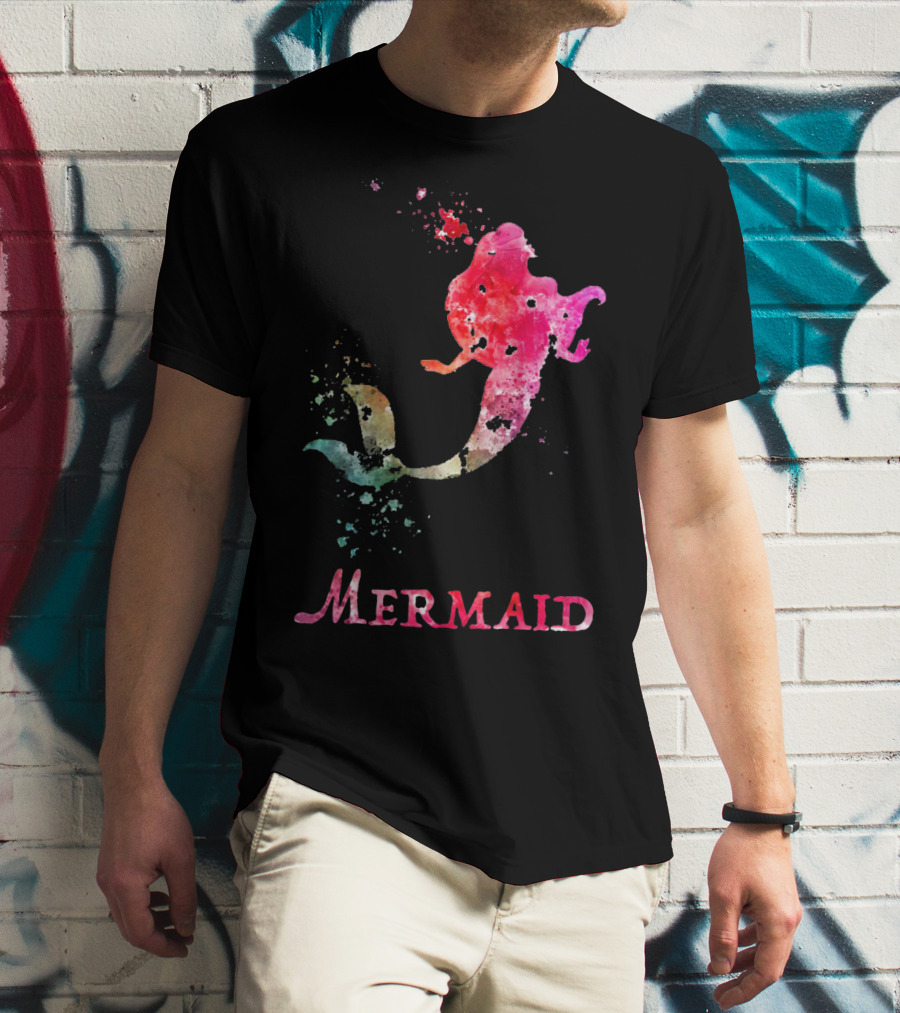 MERMAID VALENTINES DAY PINK RAINBOW SPLASH T-Shirt
