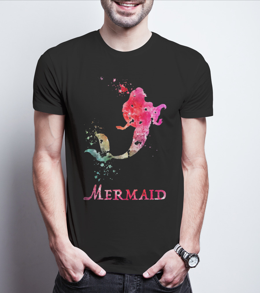 MERMAID VALENTINES DAY PINK RAINBOW SPLASH T-Shirt