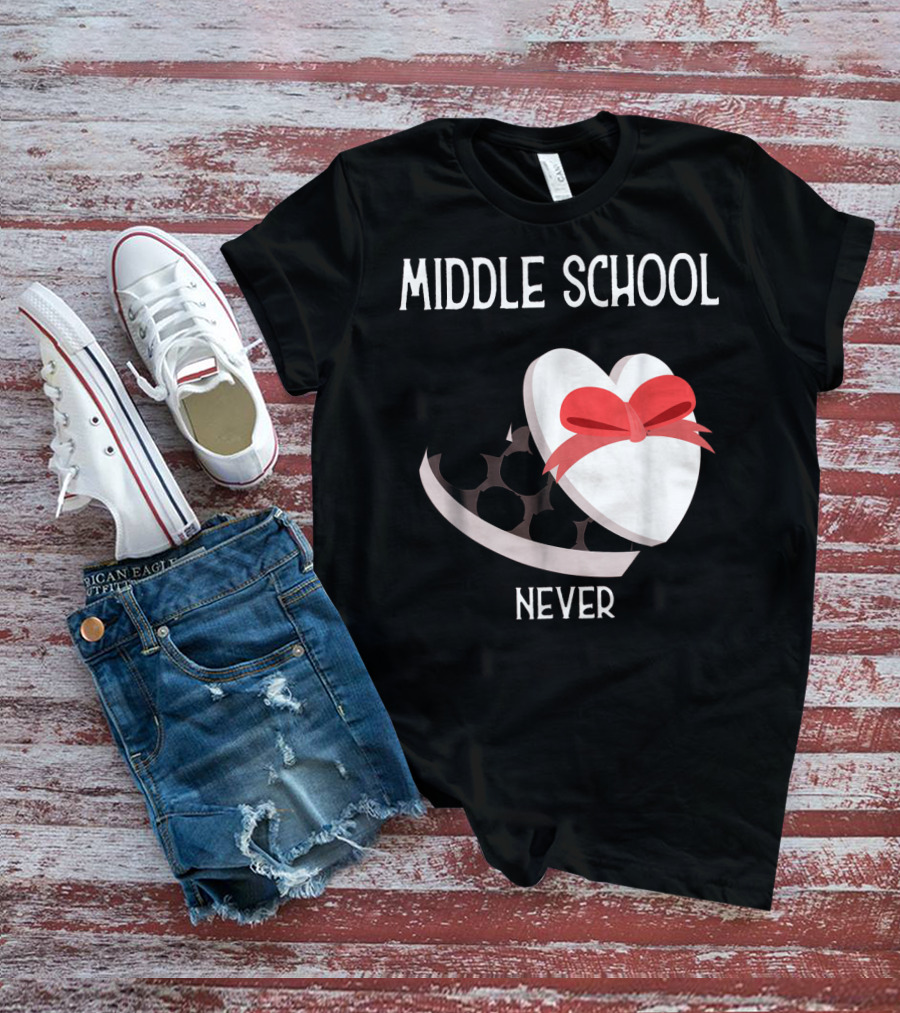Middle School Never Valentine Heart Box T-Shirt
