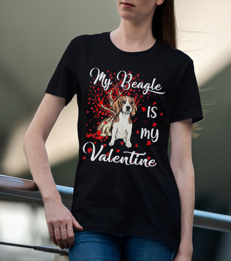 My Beagle Is My Valentine Hearts T-Shirt