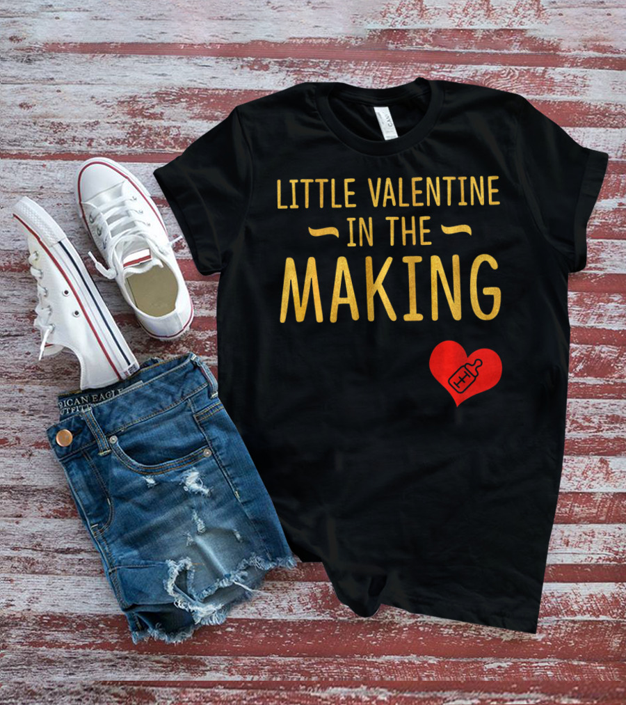 Little Valentine In The Making Heartbeat Heart T-Shirt