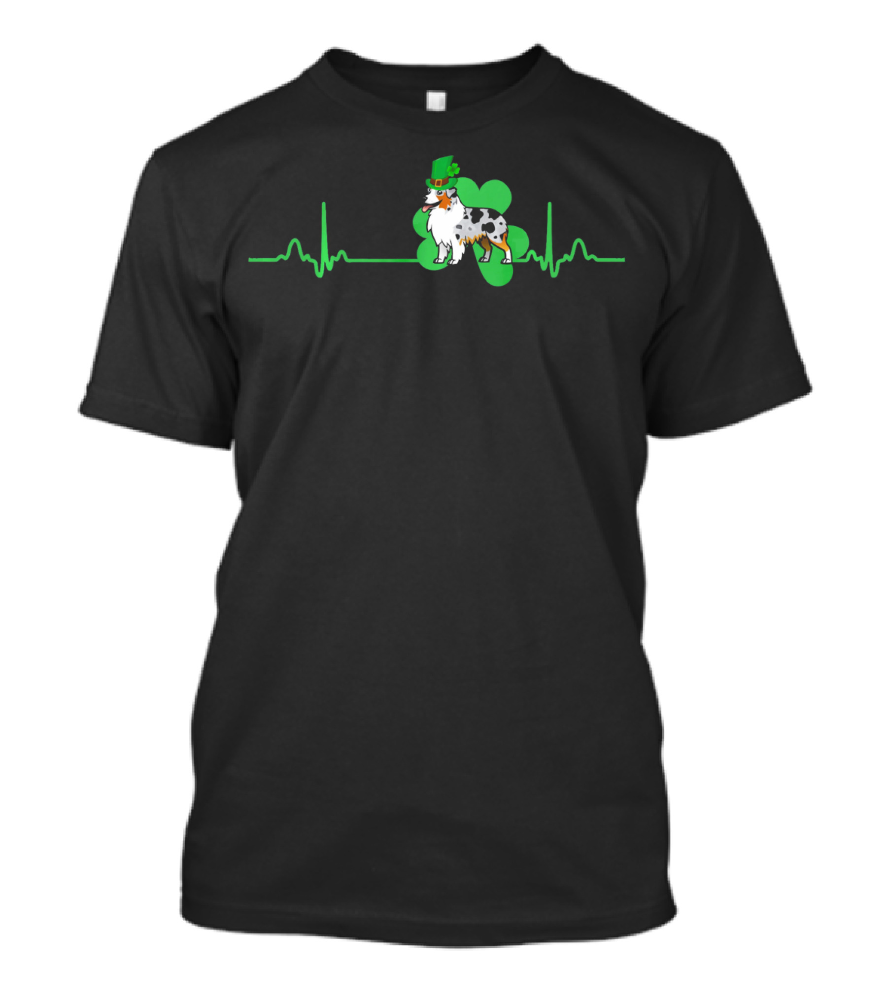 Heartbeat St. Patrick's Clover Aussie Dog T-Shirt