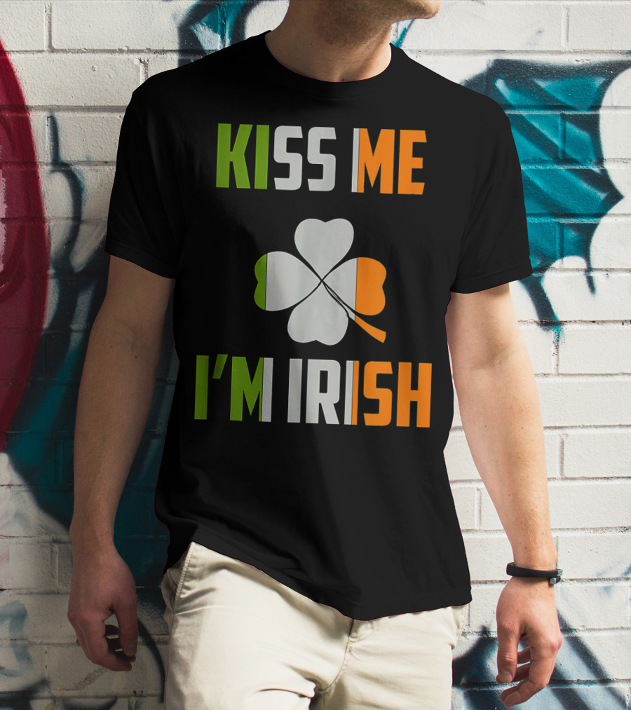 Kiss Me I'm Irish Saint Patrick Day Shamrock T-Shirt