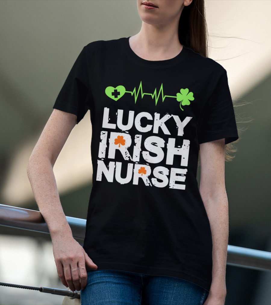 Lucky Irish Nurse St Patricks Day T-Shirt
