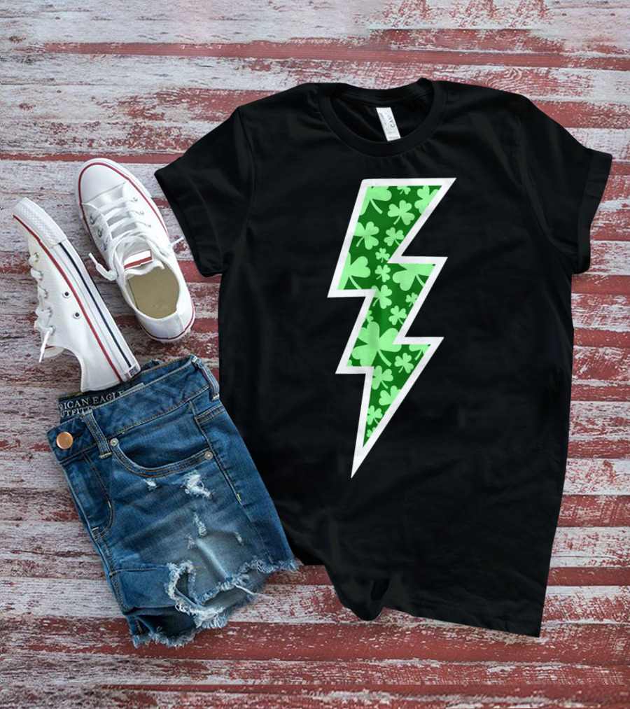Lucky Irish Clover Lightning Bolt St. Patricks T-Shirt