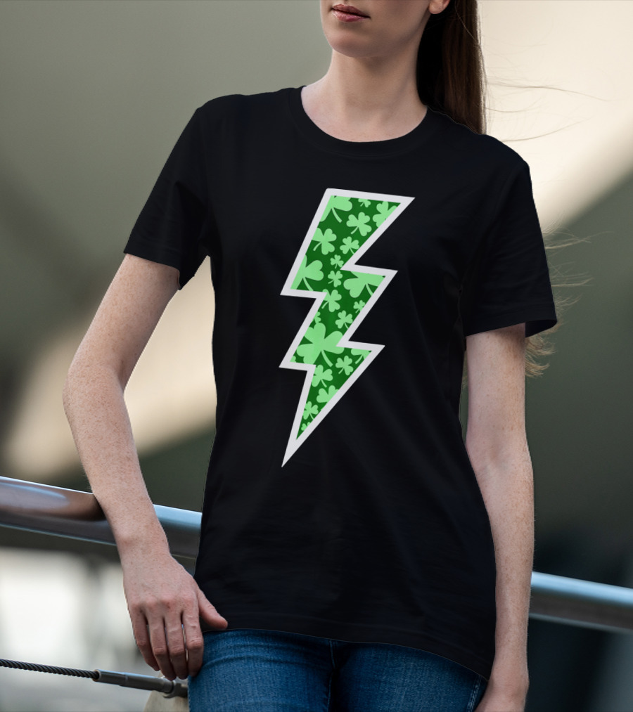 Lucky Irish Clover Lightning Bolt St. Patricks T-Shirt