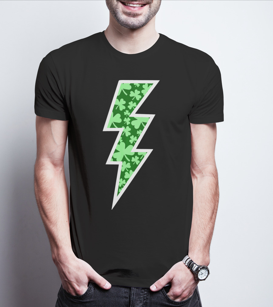 Lucky Irish Clover Lightning Bolt St. Patricks T-Shirt