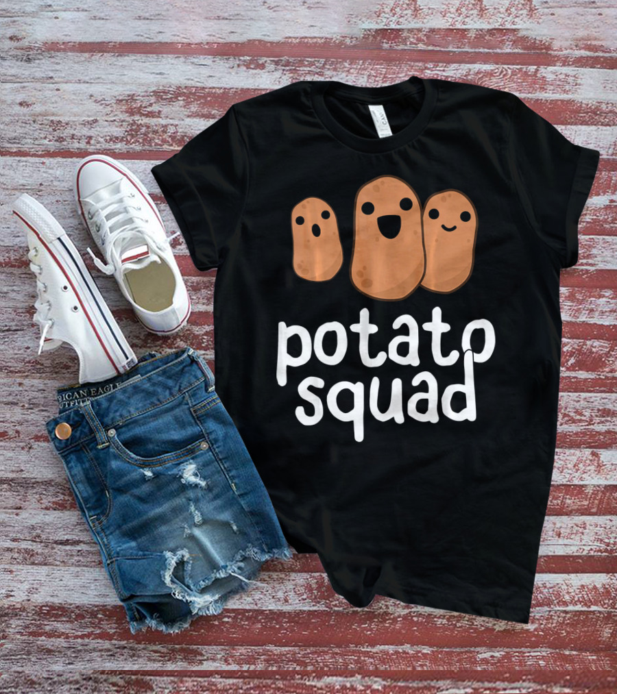 Potato Squad Funny Potato Potat Trio Faces T-Shirt