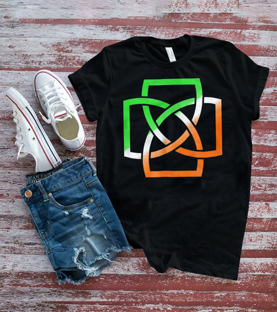 Irish Celtic Knot With Tricolor Flag Elements T-Shirt