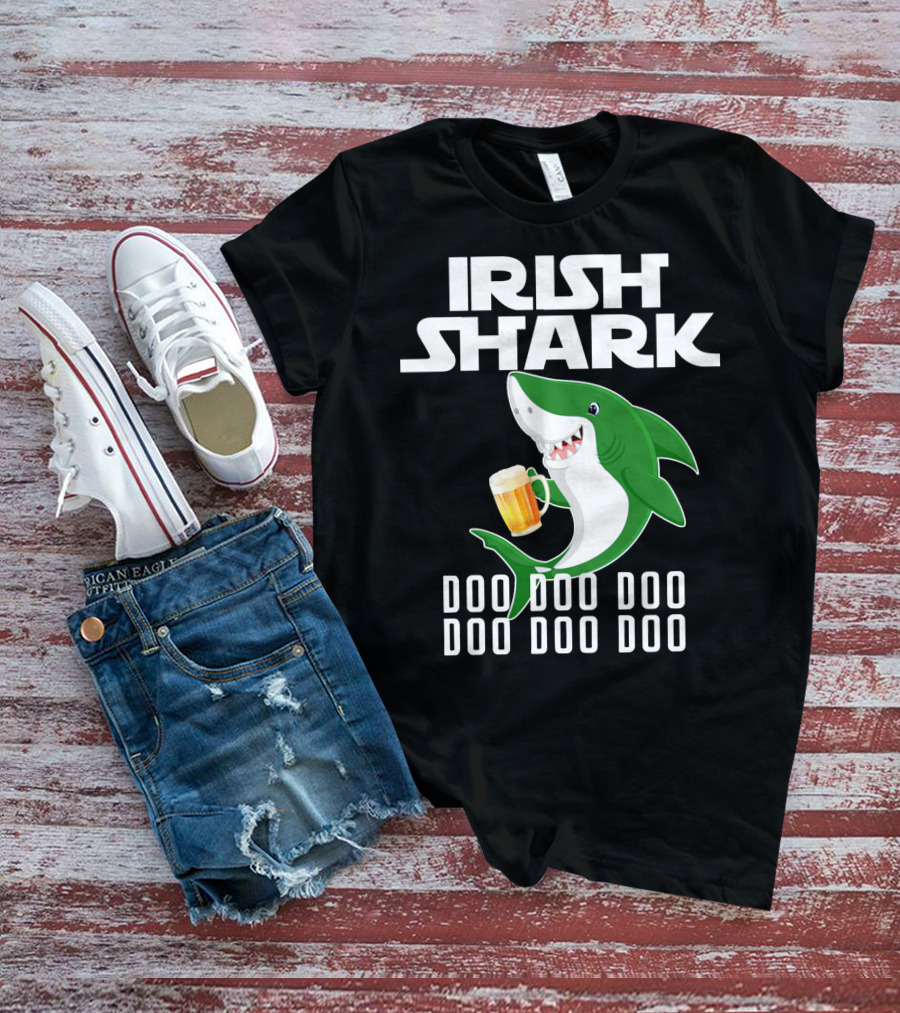 Irish Shark Doo Doo Doo With Beer Mug T-Shirt