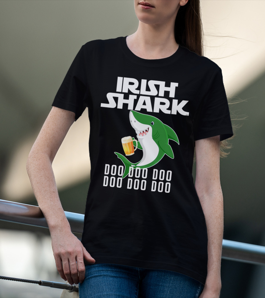 Irish Shark Doo Doo Doo With Beer Mug T-Shirt