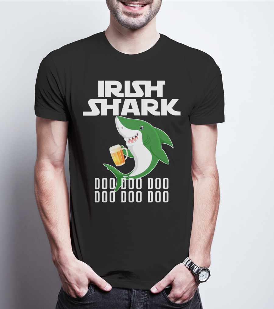 Irish Shark Doo Doo Doo With Beer Mug T-Shirt
