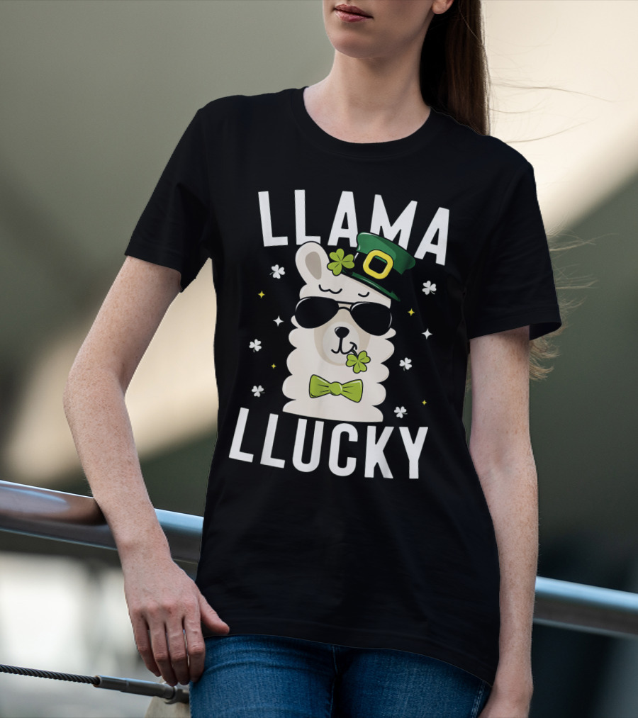 Llama Lucky St Patricks Day Kids T-Shirt