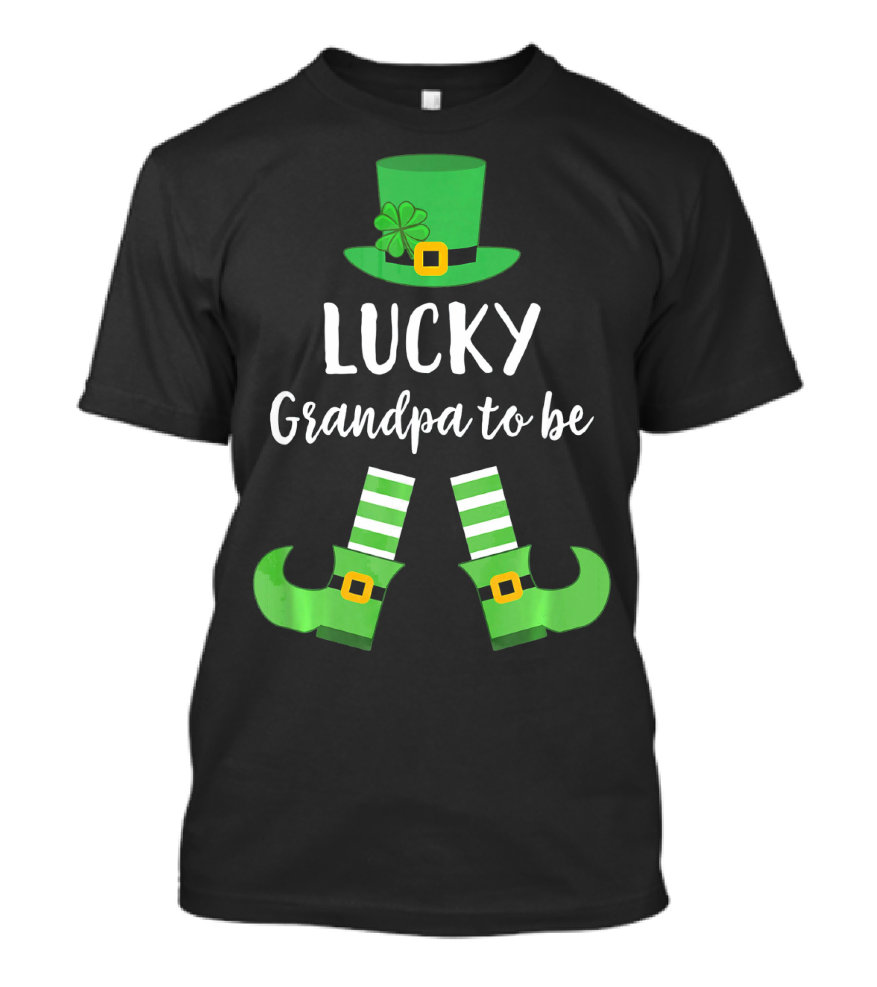 Lucky Grandpa To Be Leprechaun Hat And Shoes St Patrick T-Shirt