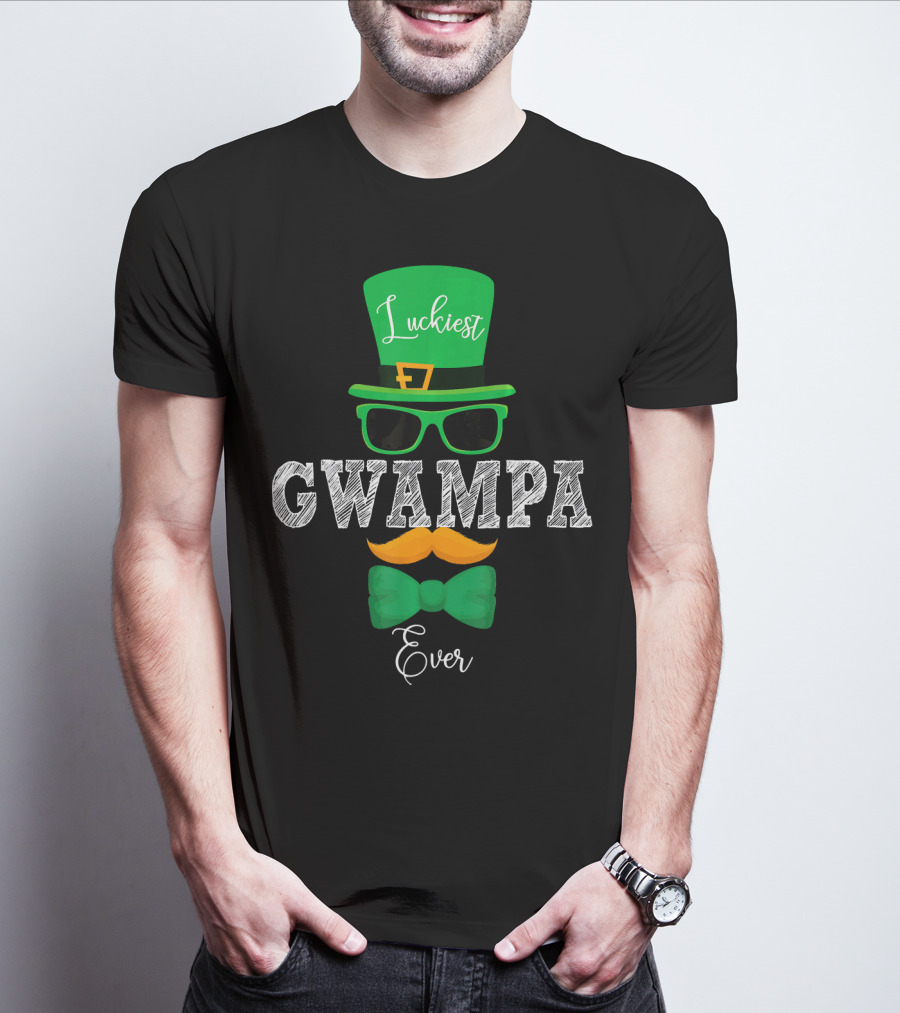 Luckiest Gwampa Ever Leprechaun St Patrick's Day T-Shirt