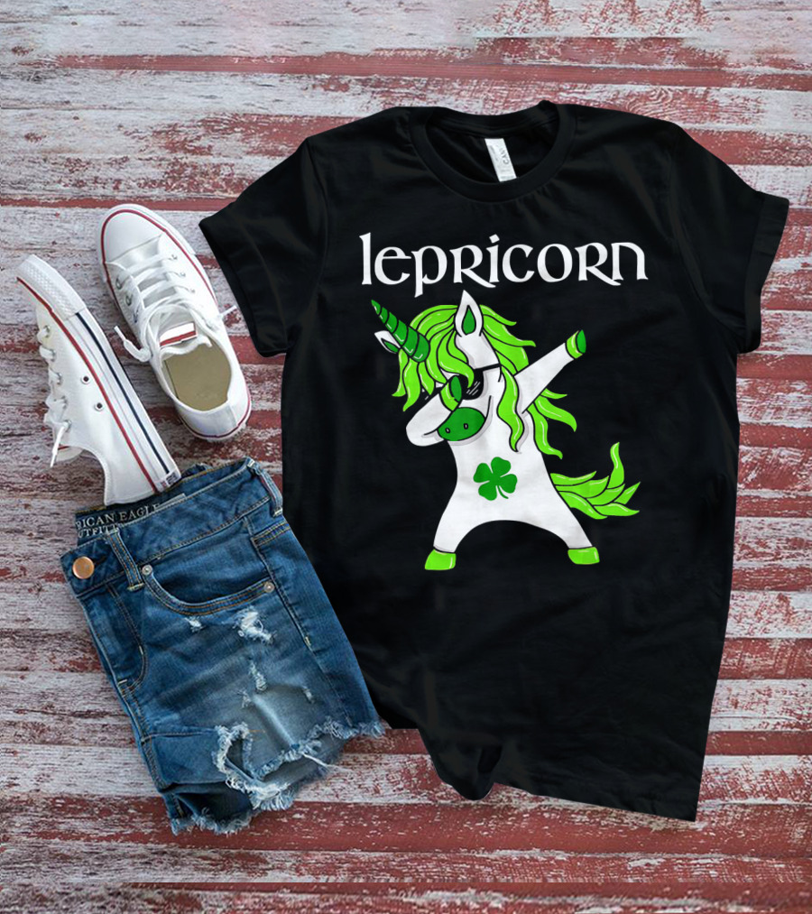 Dabbing Leprechaun Unicorn Lepricorn Funny St. Patricks T-Shirt