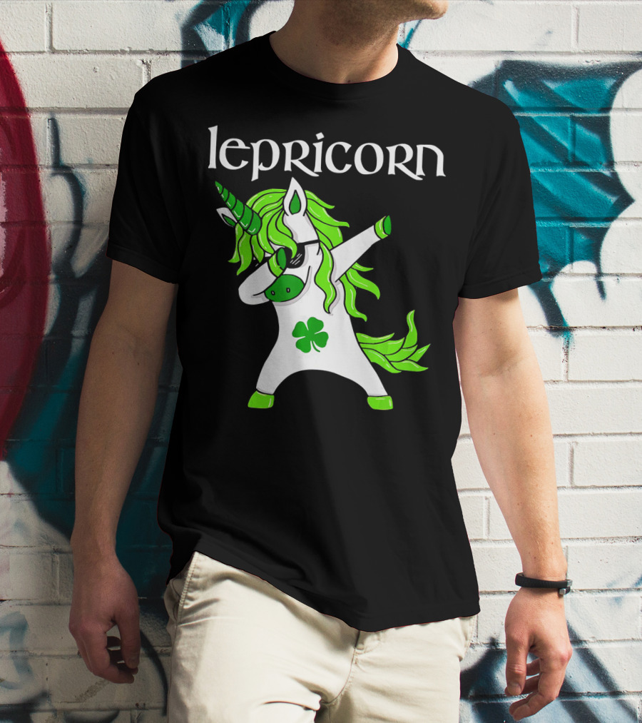 Dabbing Leprechaun Unicorn Lepricorn Funny St. Patricks T-Shirt