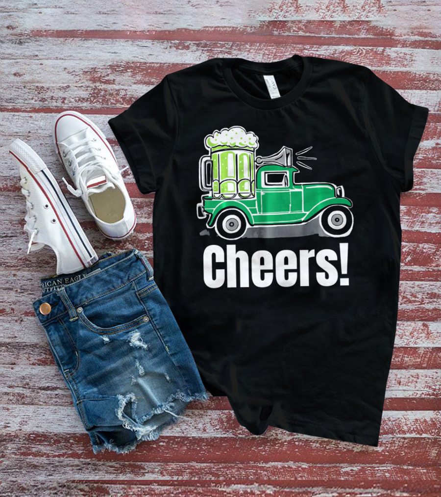 Cheers Vintage Truck With Green Beer T-Shirt