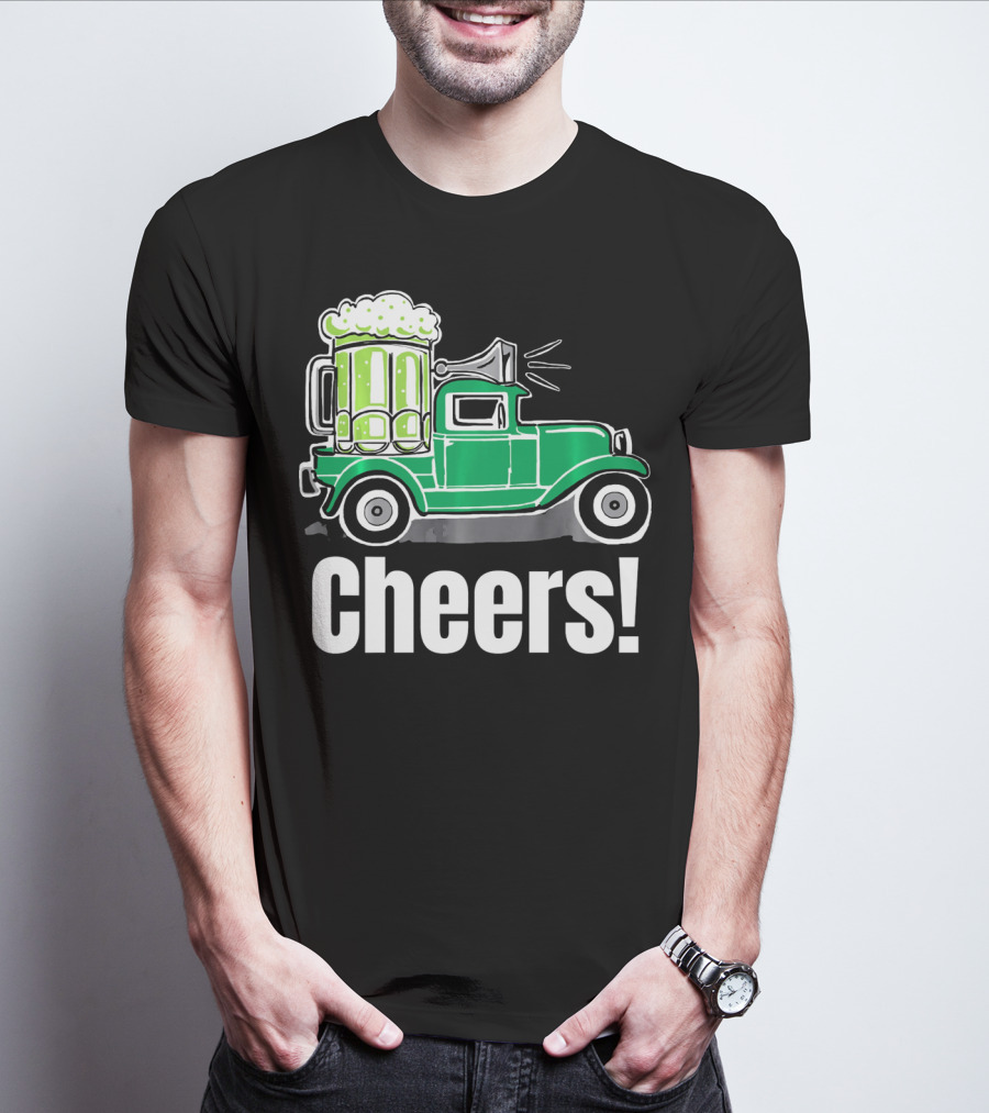 Cheers Vintage Truck With Green Beer T-Shirt
