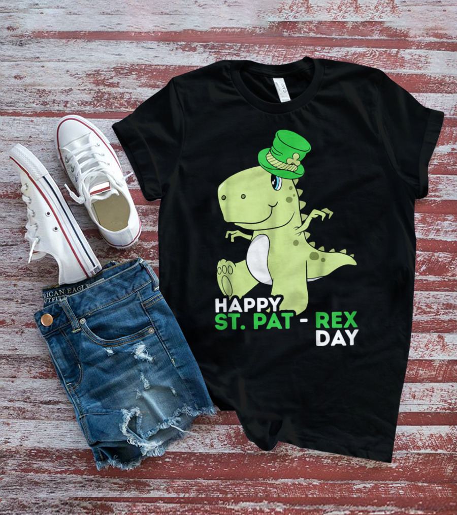 Happy St. Pat Rex Day Kids Girls Boy T-Shirt