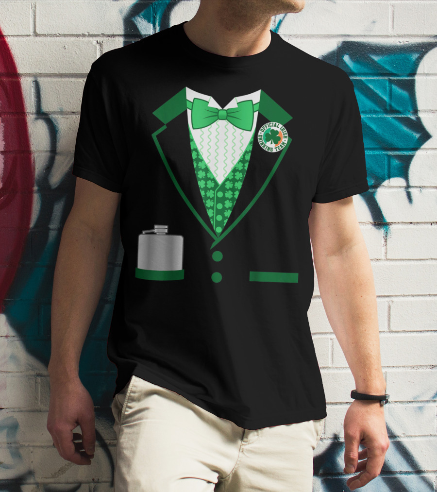 Mens St. Patricks Day Costume Official Irish Drinking Team Funny Iris T-Shirt