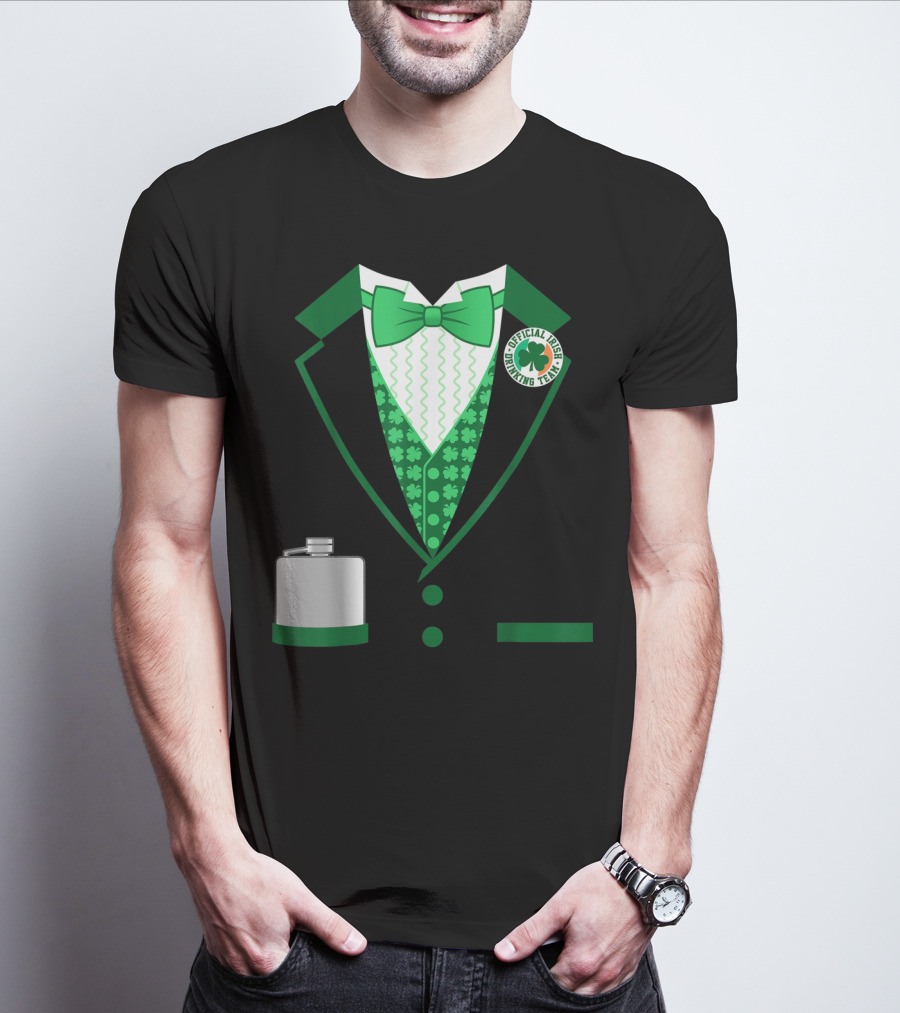 Mens St. Patricks Day Costume Official Irish Drinking Team Funny Iris T-Shirt