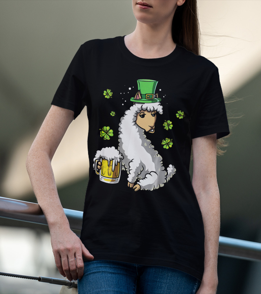 Leprechaun Sheep With Beer And Shamrocks T-Shirt