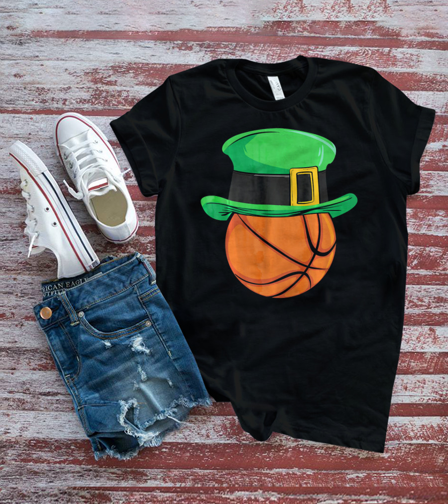 Leprechaun Hat Basketball St Patricks Day T-Shirt