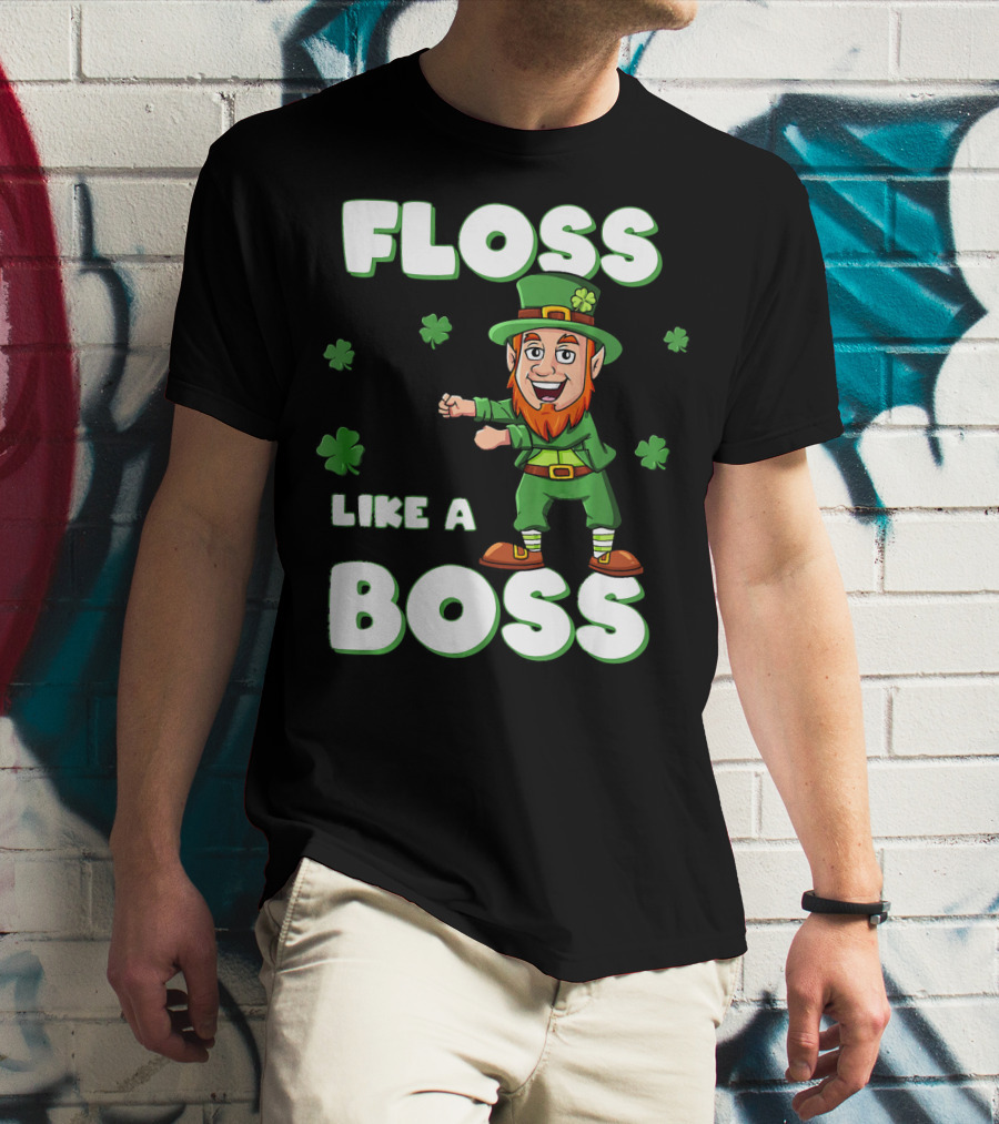 Floss Like A Boss Leprechaun St Patricks Clover Dance T-Shirt