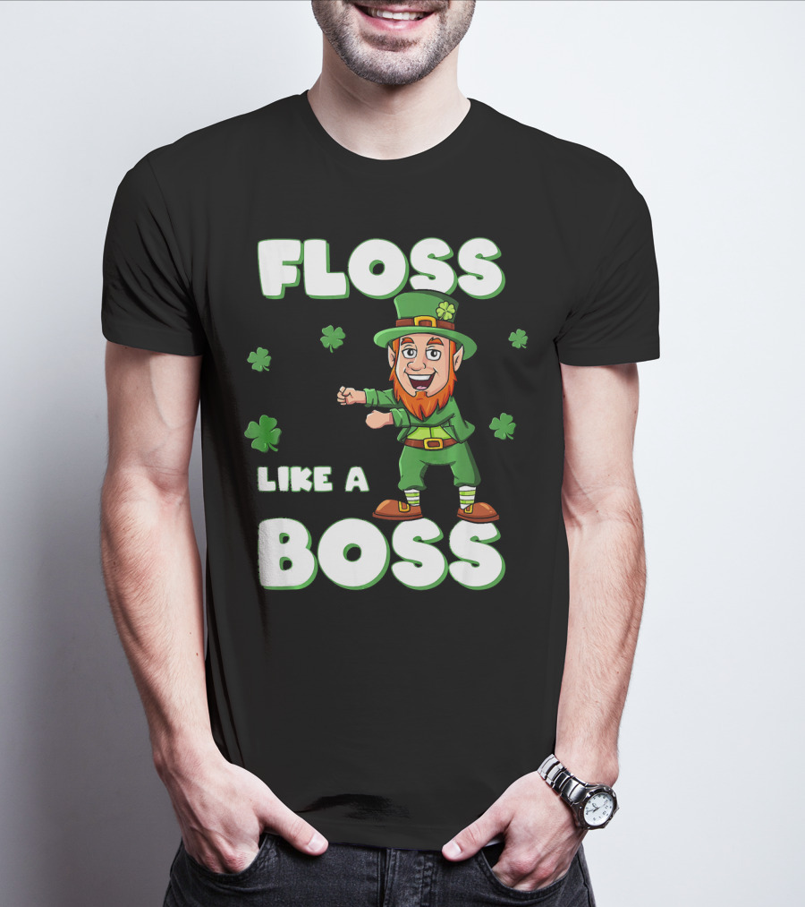 Floss Like A Boss Leprechaun St Patricks Clover Dance T-Shirt