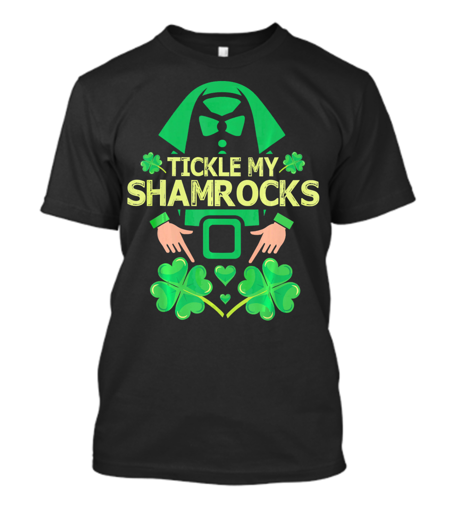 Tickle My Shamrocks Irish Leprechaun Costume Shamrock Hands Green Hearts T-Shirt