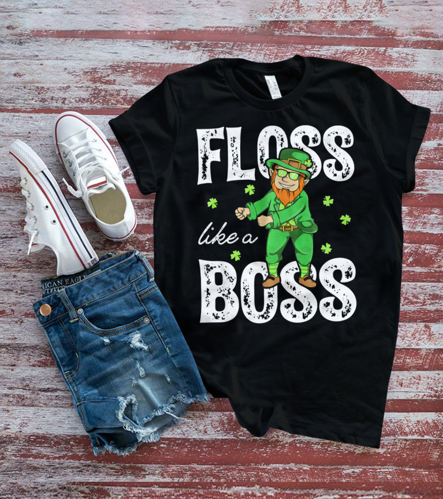 Floss Like A Boss Leprechaun Shamrock Irish T-Shirt