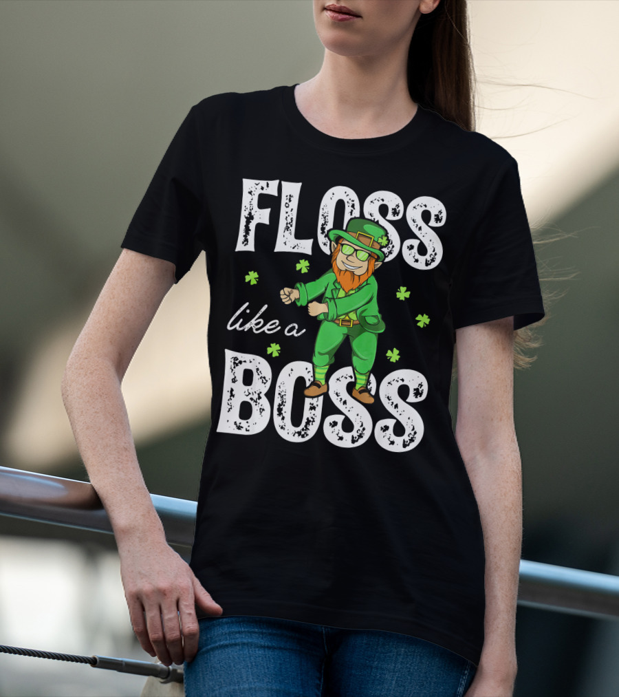 Floss Like A Boss Leprechaun Shamrock Irish T-Shirt