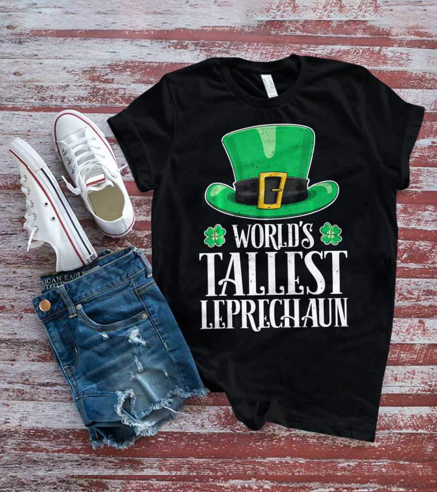 World's Tallest Leprechaun Hat Clovers St Patricks T-Shirt