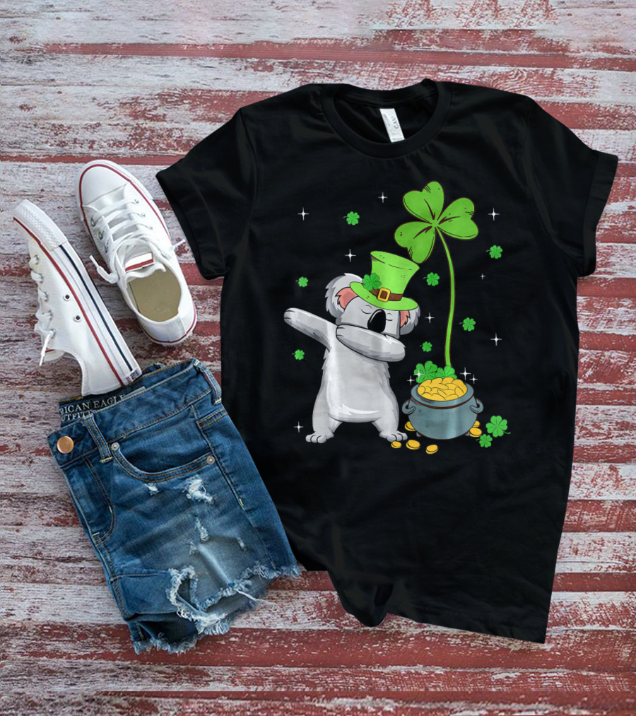 Shamrock Leprechaun Koala Pot Of Gold St Patricks T-Shirt