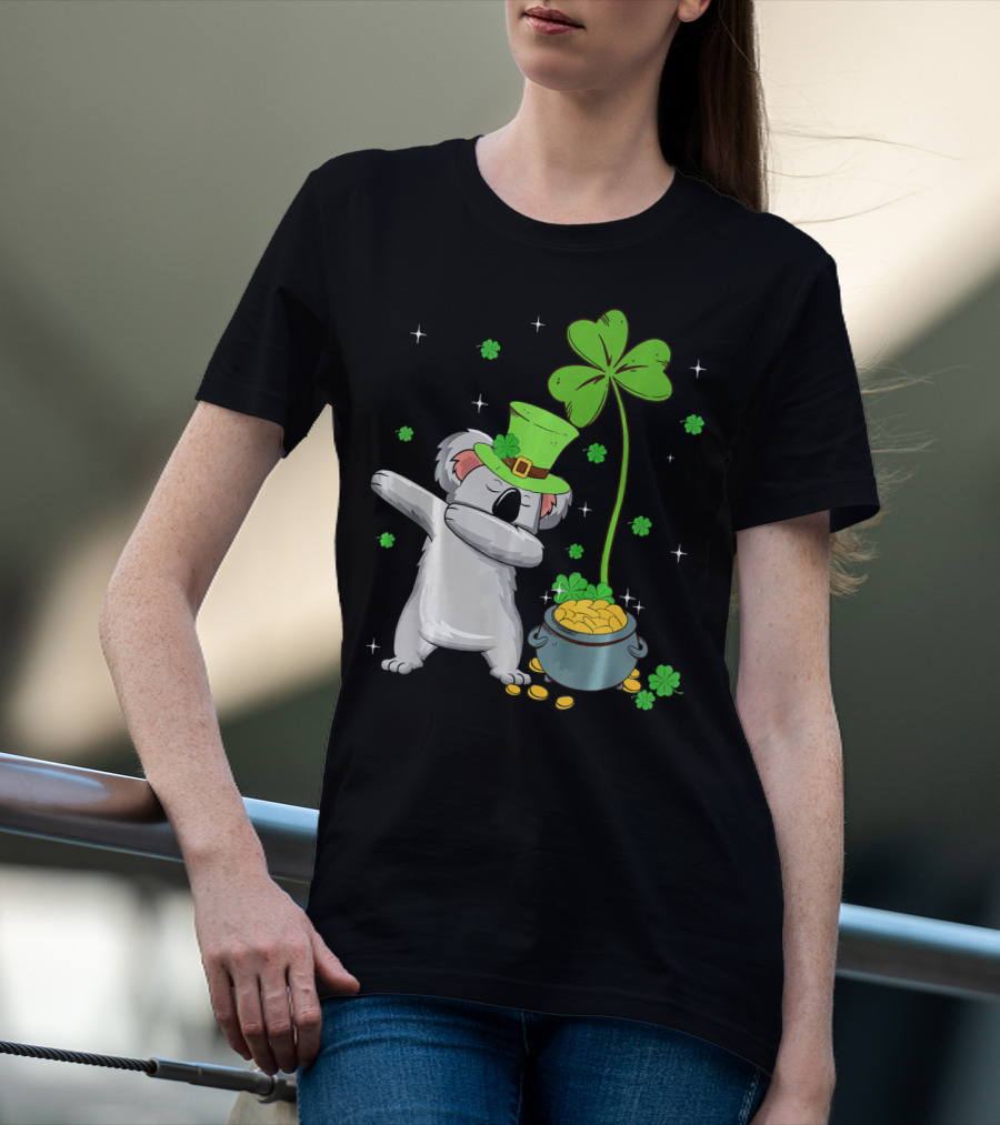 Shamrock Leprechaun Koala Pot Of Gold St Patricks T-Shirt