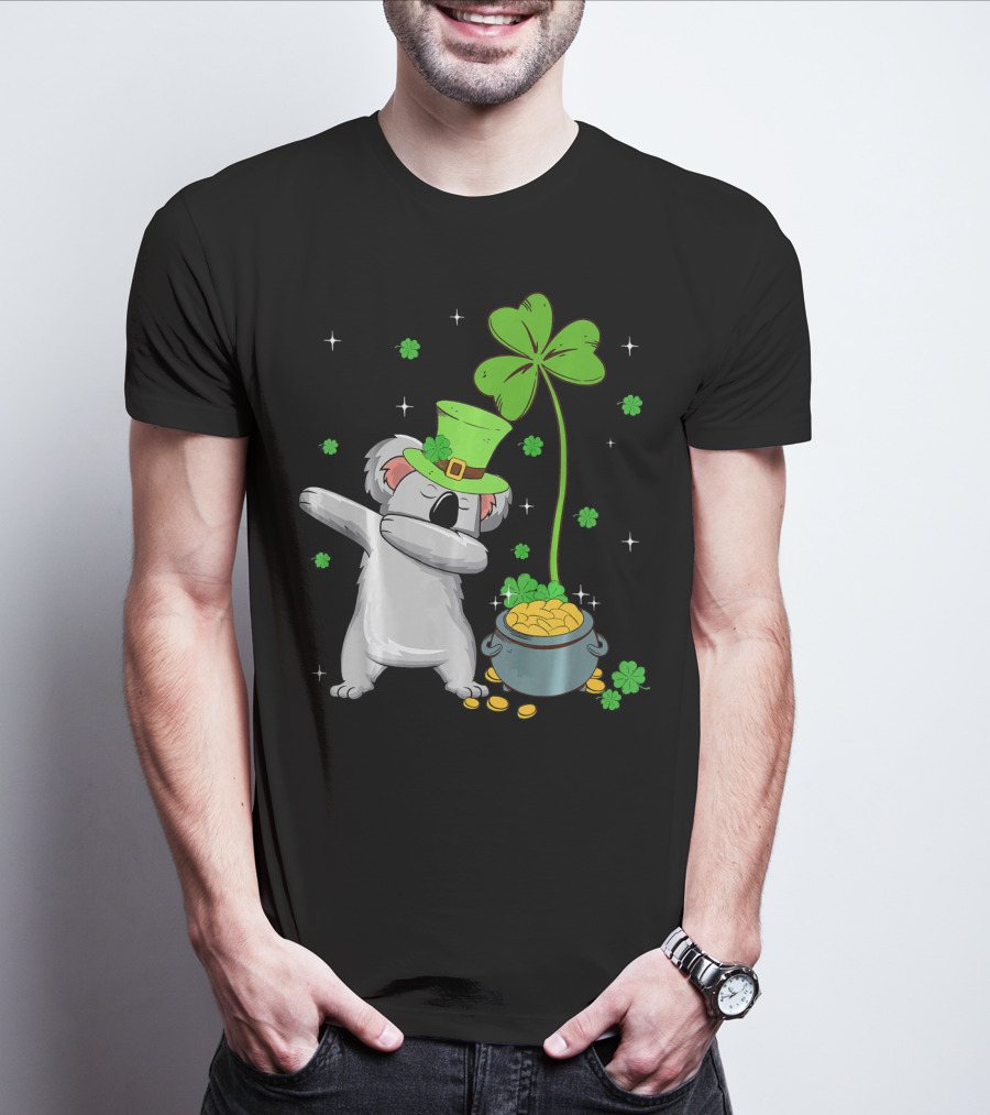 Shamrock Leprechaun Koala Pot Of Gold St Patricks T-Shirt
